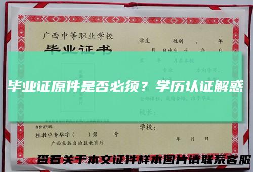 毕业证原件是否必须？学历认证解惑