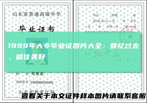 1999年大专毕业证图片大全：回忆过去，留住美好