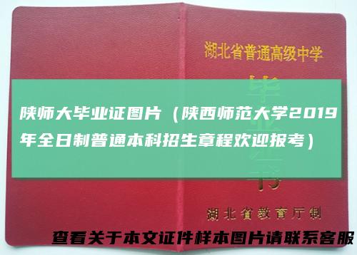 陕师大毕业证图片（陕西师范大学2019年全日制普通本科招生章程欢迎报考）