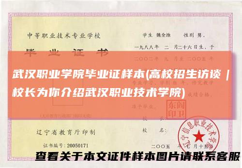 武汉职业学院毕业证样本(高校招生访谈｜校长为你介绍武汉职业技术学院)