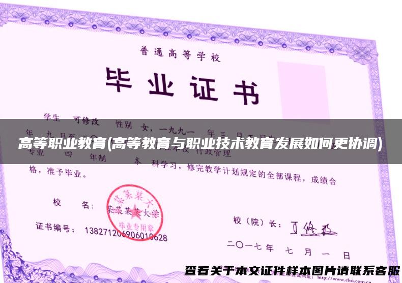 高等职业教育(高等教育与职业技术教育发展如何更协调)