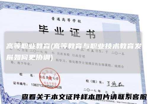 高等职业教育(高等教育与职业技术教育发展如何更协调)