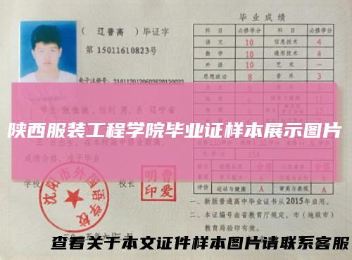 陕西服装工程学院毕业证样本展示图片
