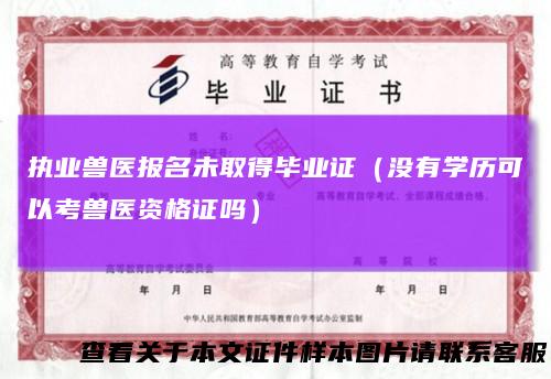 执业兽医报名未取得毕业证（没有学历可以考兽医资格证吗）