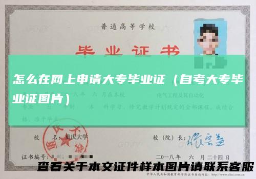 怎么在网上申请大专毕业证(自考大专毕业证图片)