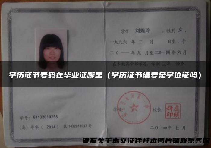 学历证书号码在毕业证哪里（学历证书编号是学位证吗）