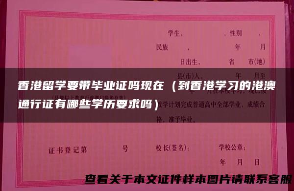 香港留学要带毕业证吗现在（到香港学习的港澳通行证有哪些学历要求吗）