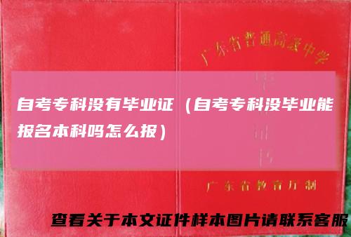 自考专科没有毕业证(自考专科没毕业能报名本科吗怎么报)