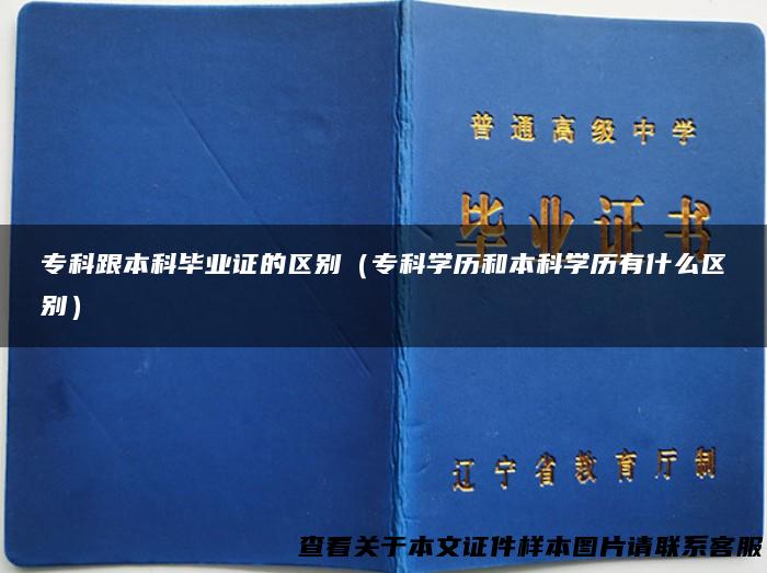 专科跟本科毕业证的区别（专科学历和本科学历有什么区别）