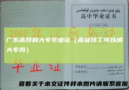 广东高技和大专毕业证（高级技工可以填大专吗）