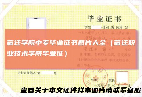 宿迁学院中专毕业证书图片大全（宿迁职业技术学院毕业证）