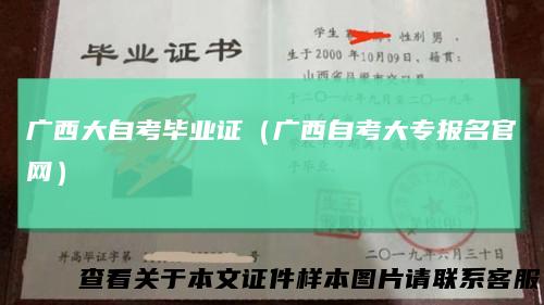 广西大自考毕业证（广西自考大专报名官网）