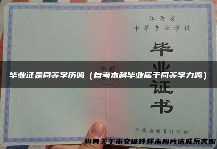 毕业证是同等学历吗（自考本科毕业属于同等学力吗）