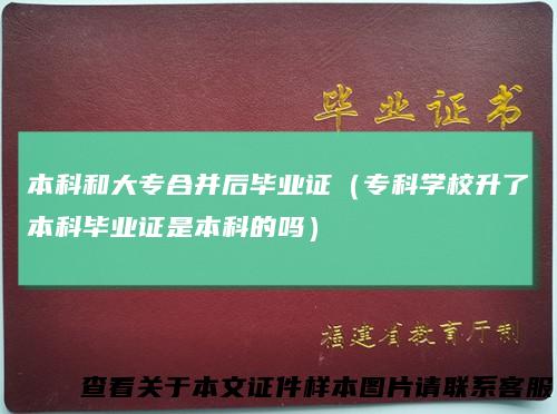 本科和大专合并后毕业证（专科学校升了本科毕业证是本科的吗）