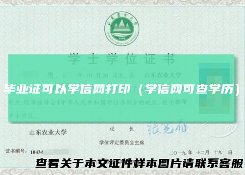 毕业证可以学信网打印（学信网可查学历）