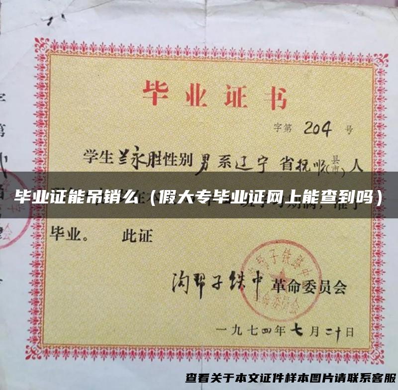毕业证能吊销么（假大专毕业证网上能查到吗）