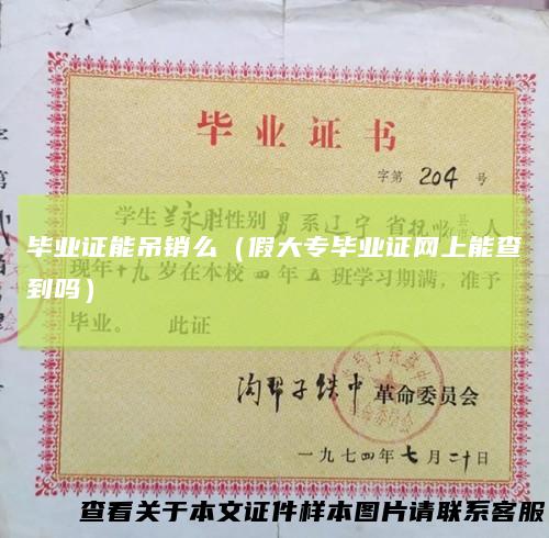毕业证能吊销么（假大专毕业证网上能查到吗）