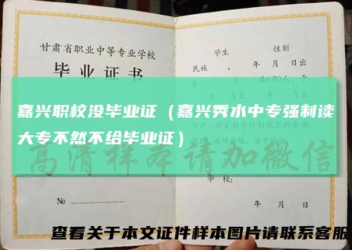 嘉兴职校没毕业证（嘉兴秀水中专强制读大专不然不给毕业证）