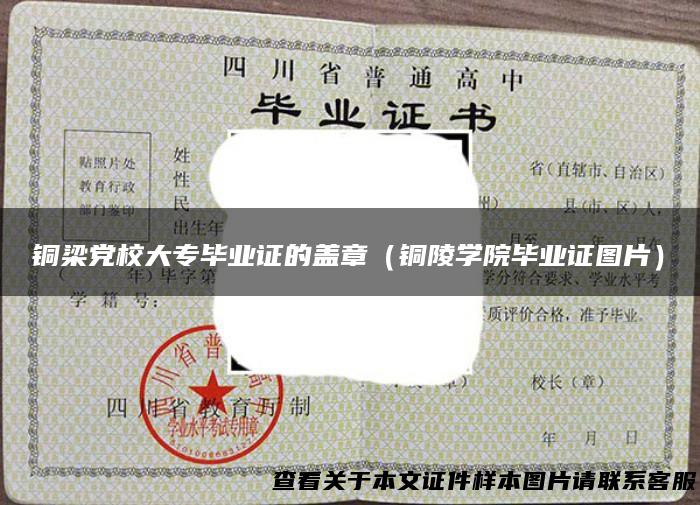 铜梁党校大专毕业证的盖章（铜陵学院毕业证图片）