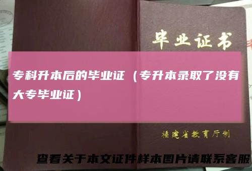 专科升本后的毕业证(专升本录取了没有大专毕业证)