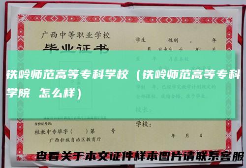 铁岭师范高等专科学校（铁岭师范高等专科学院 怎么样）
