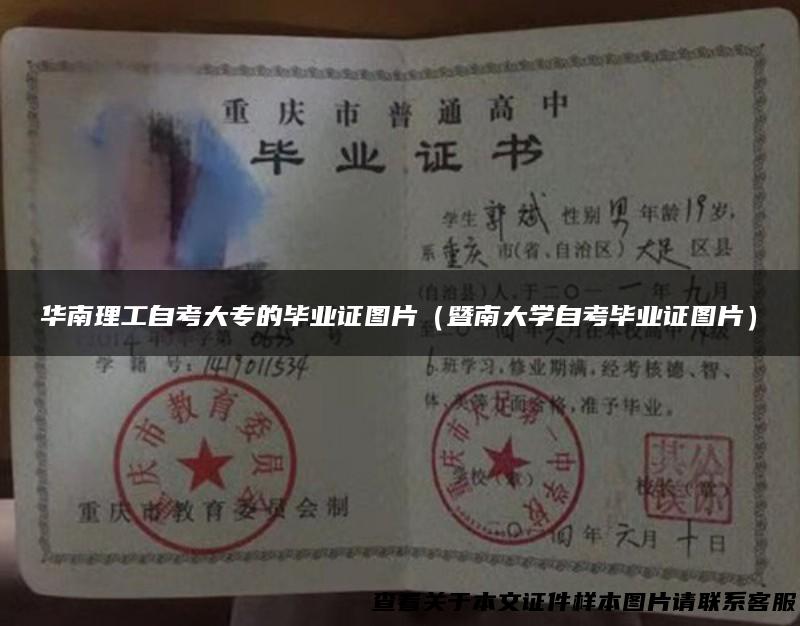 华南理工自考大专的毕业证图片（暨南大学自考毕业证图片）
