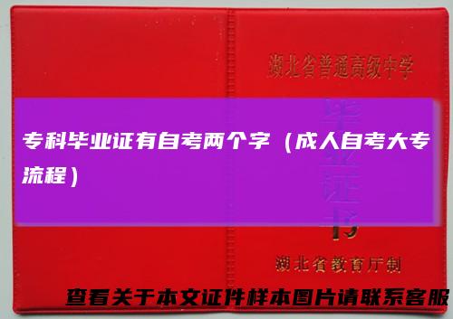 专科毕业证有自考两个字（成人自考大专流程）