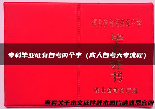专科毕业证有自考两个字（成人自考大专流程）