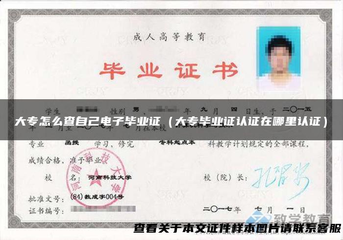大专怎么查自己电子毕业证（大专毕业证认证在哪里认证）