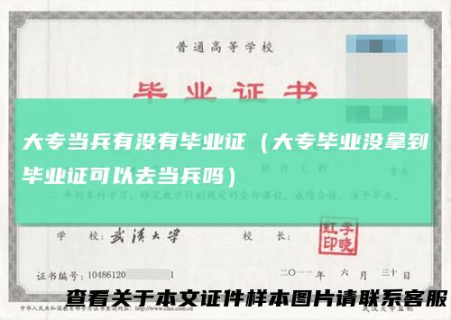 大专当兵有没有毕业证（大专毕业没拿到毕业证可以去当兵吗）