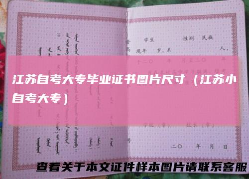江苏自考大专毕业证书图片尺寸（江苏小自考大专）