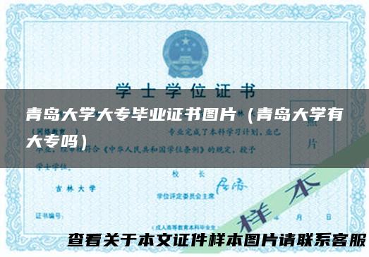 青岛大学大专毕业证书图片（青岛大学有大专吗）