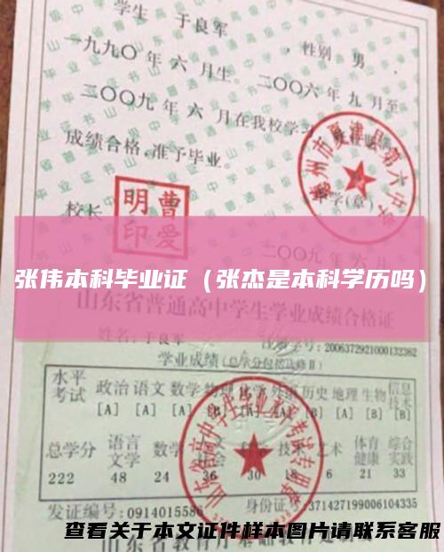 张伟本科毕业证（张杰是本科学历吗）
