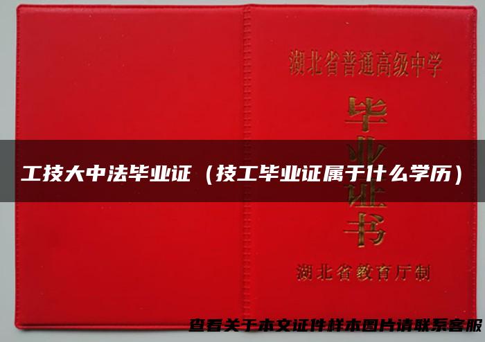工技大中法毕业证（技工毕业证属于什么学历）