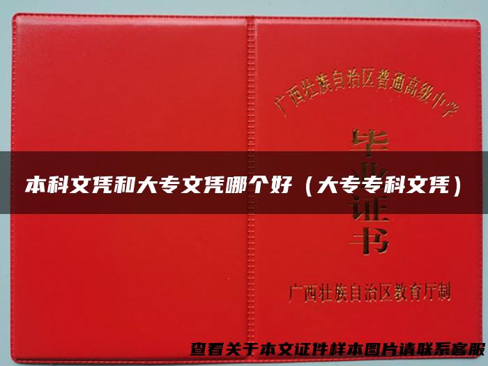 本科文凭和大专文凭哪个好（大专专科文凭）