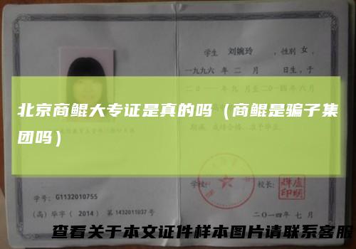 北京商鲲大专证是真的吗（商鲲是骗子集团吗）