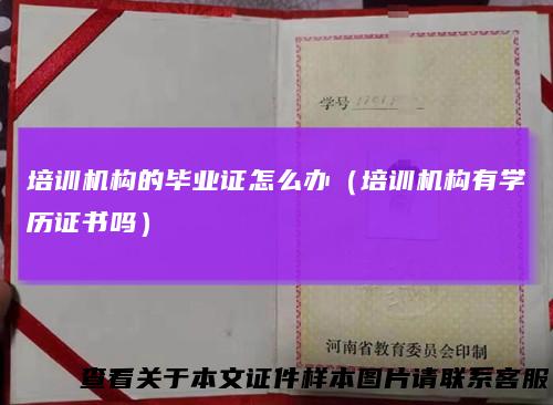 培训机构的毕业证怎么办（培训机构有学历证书吗）