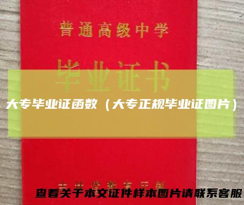 大专毕业证函数（大专正规毕业证图片）
