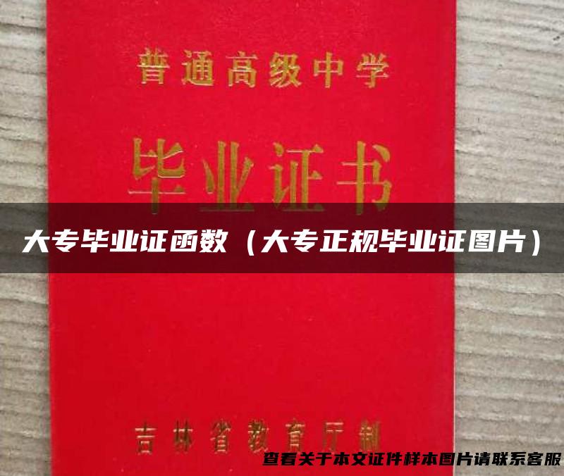 大专毕业证函数（大专正规毕业证图片）