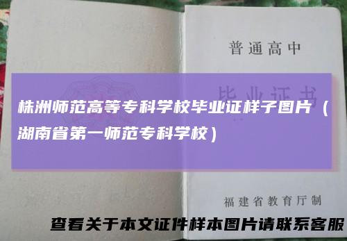 株洲师范高等专科学校毕业证样子图片(湖南省第一师范专科学校)
