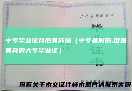 中专毕业证背后有成绩（中专是假的,但是有真的大专毕业证）