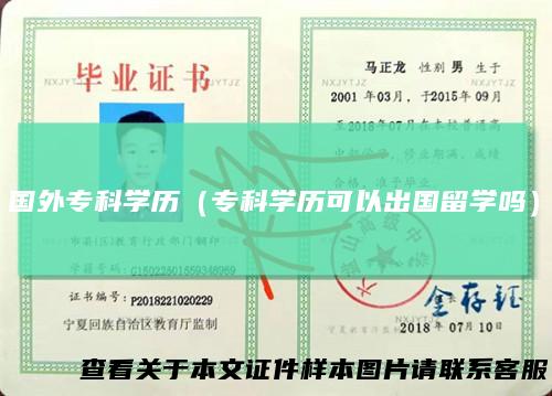 国外专科学历（专科学历可以出国留学吗）
