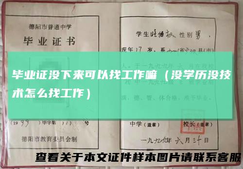 毕业证没下来可以找工作嘛（没学历没技术怎么找工作）