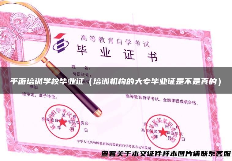 平面培训学校毕业证（培训机构的大专毕业证是不是真的）