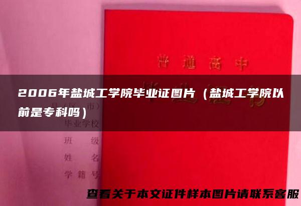 2006年盐城工学院毕业证图片（盐城工学院以前是专科吗）