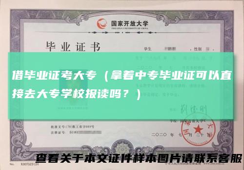 借毕业证考大专（拿着中专毕业证可以直接去大专学校报读吗？）