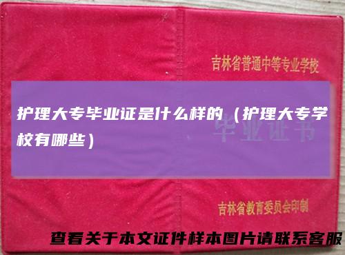 护理大专毕业证是什么样的(护理大专学校有哪些)