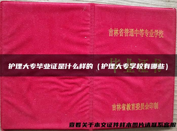 护理大专毕业证是什么样的（护理大专学校有哪些）