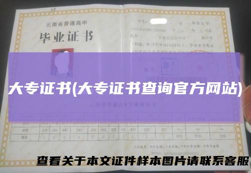 大专证书(大专证书查询官方网站)