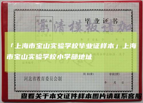 「上海市宝山实验学校毕业证样本」上海市宝山实验学校小学部地址